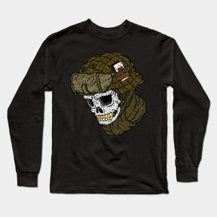 skull soldier. ww2. hand drawn illustration. Long Sleeve T-Shirt